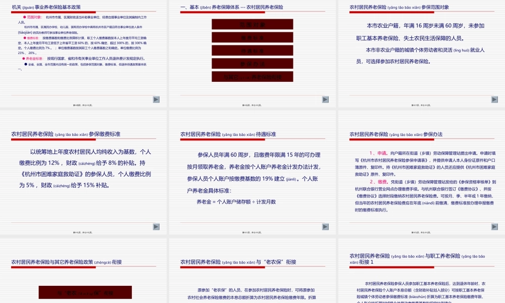 2022年医学专题—杭州市基本养老保障政策与实务2011V2.ppt