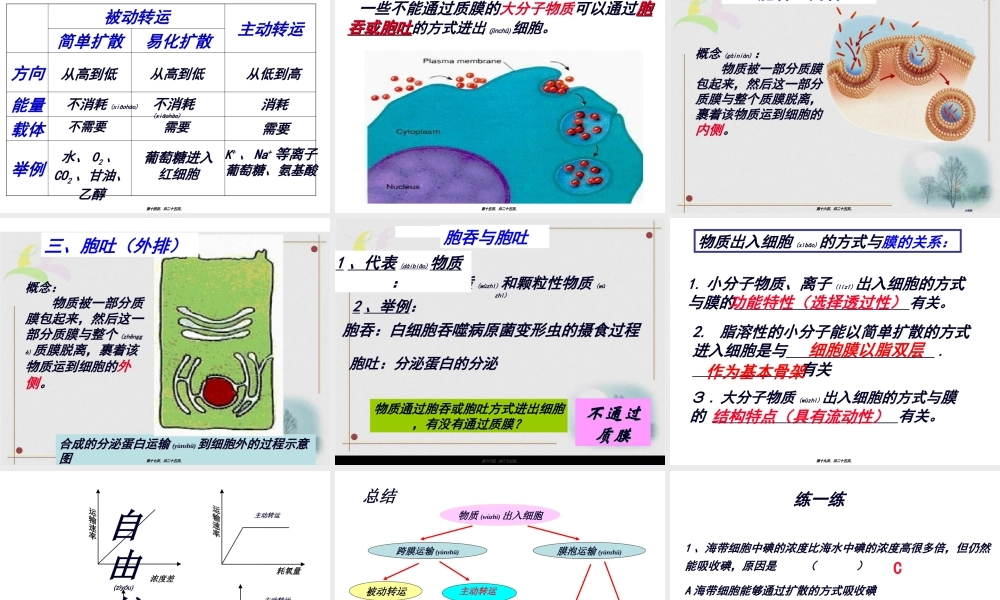 2022年医学专题—物质进出细胞的方式.ppt