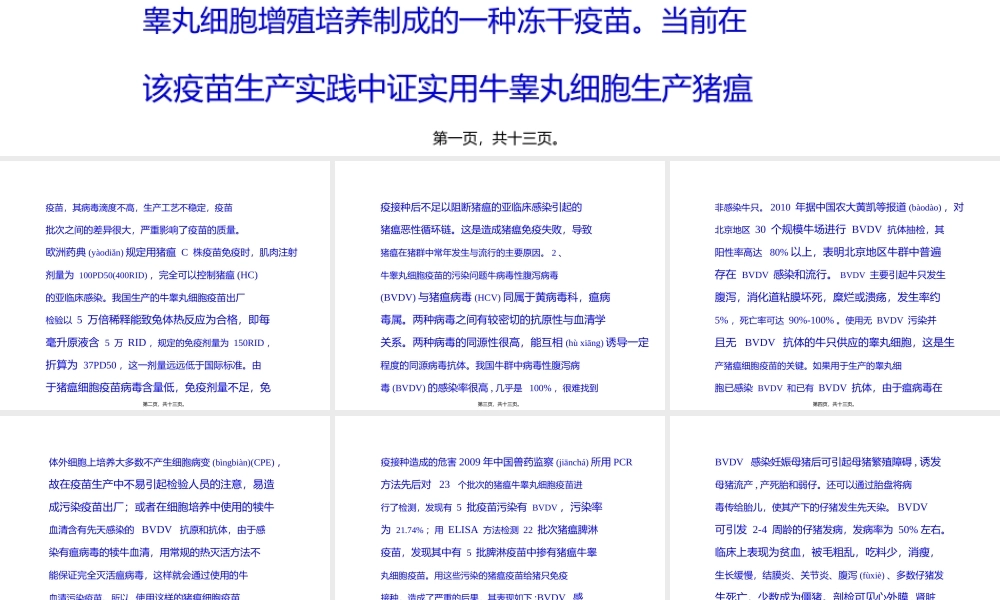 2022年医学专题—猪瘟牛睾丸细胞弱毒活疫苗质量问题严重.pptx