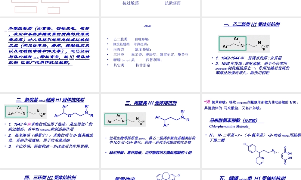 2022年医学专题—第九章抗过敏药和抗溃疡药.ppt