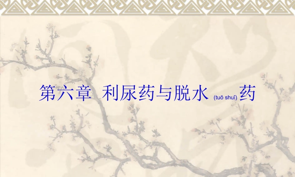 2022年医学专题—第六章-利尿药与脱水药.ppt