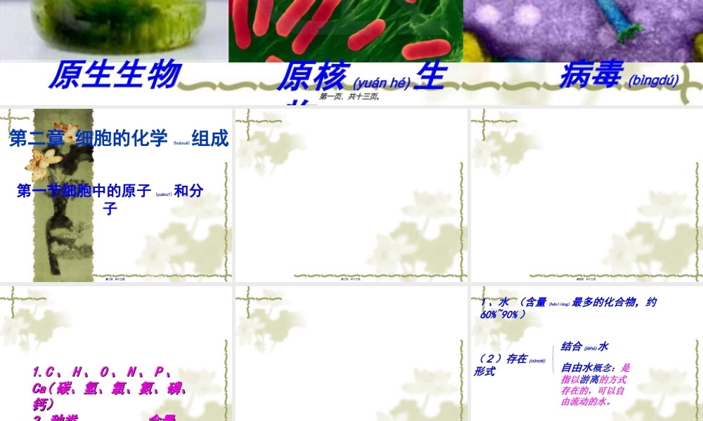 2022年医学专题—细胞中的原子及分子.ppt