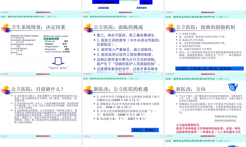 公立医院：医改的机遇和挑战-(-2007.pptx