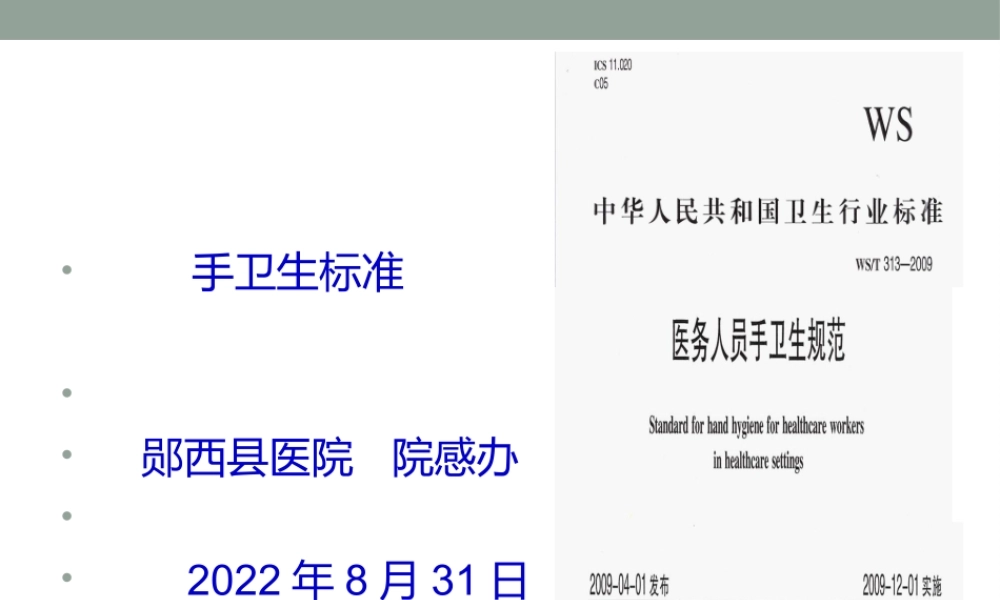 医务人员手卫生规范2016年8月.ppt