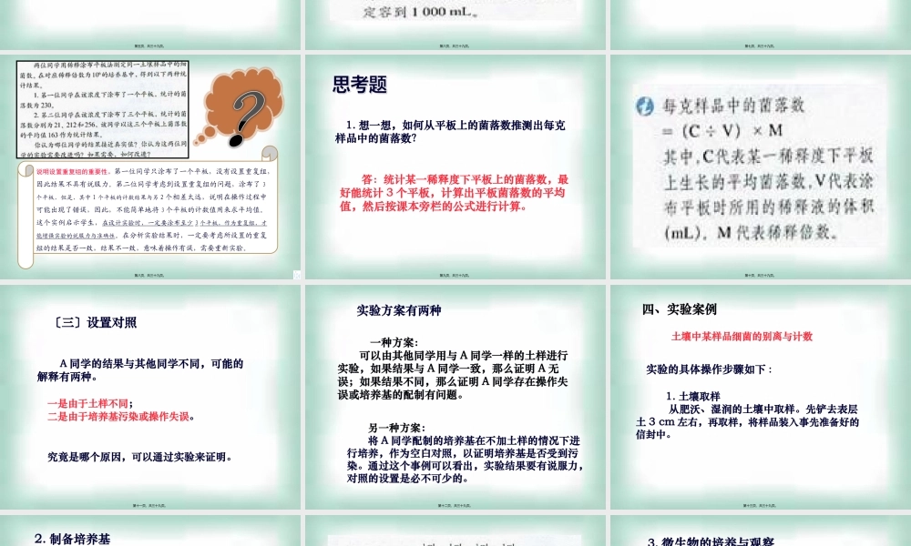 土壤中分解尿素尿素的细菌的分离与计数.pptx