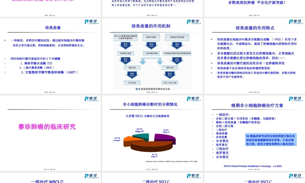 培美曲塞应用于肺腺癌化疗.pptx