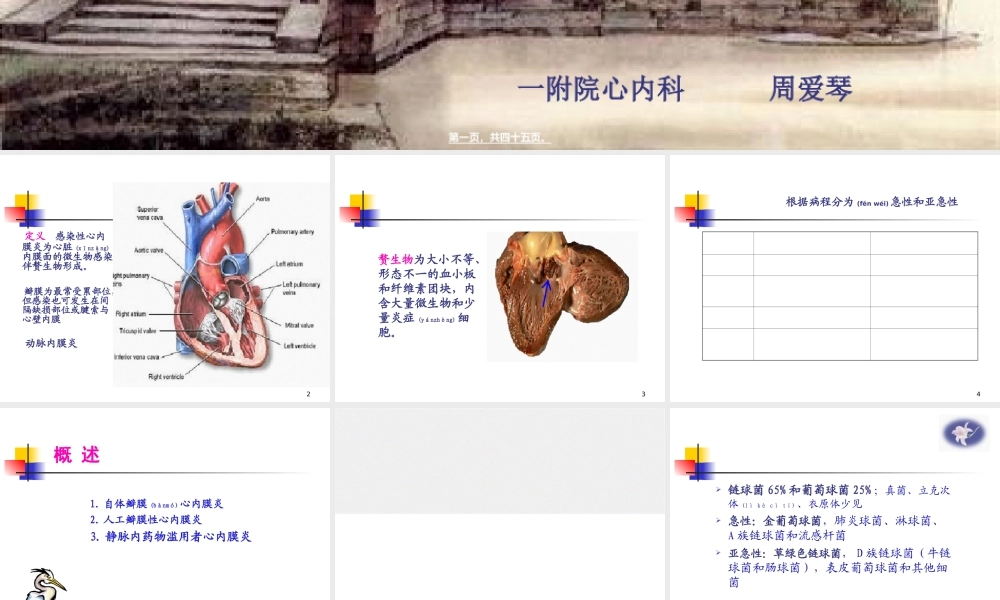 2022年医学专题—感染性心内膜炎(2学时).ppt