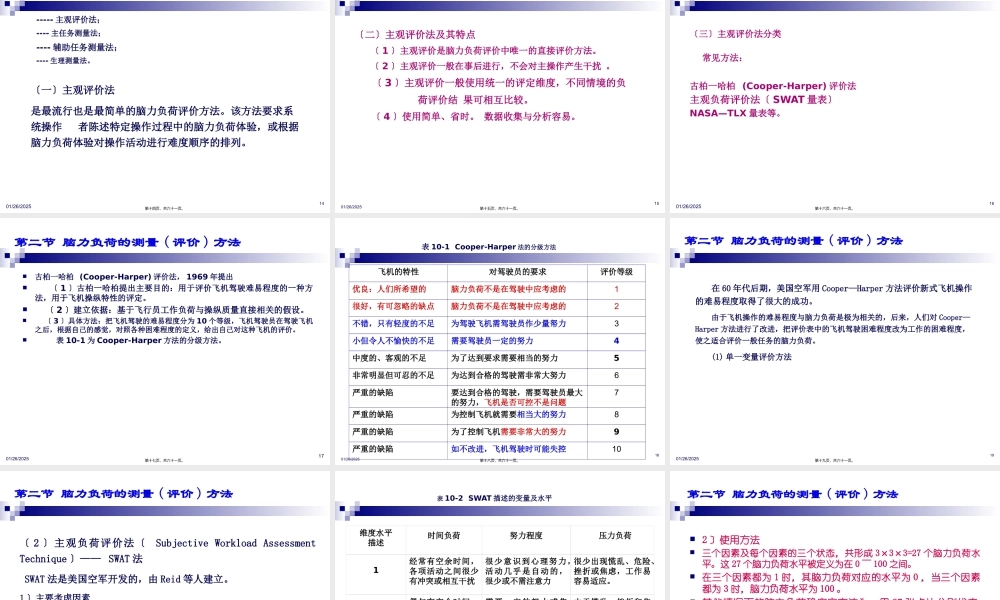 人因工程学-第10章-脑力工作负荷...pptx