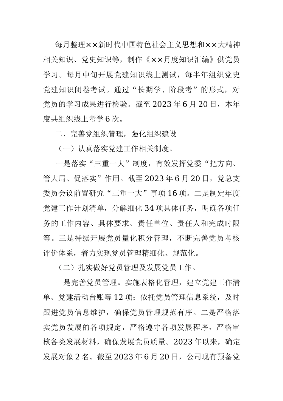 2023年XX公司党总支上半年党建工作总结及下半年计划.docx_第2页