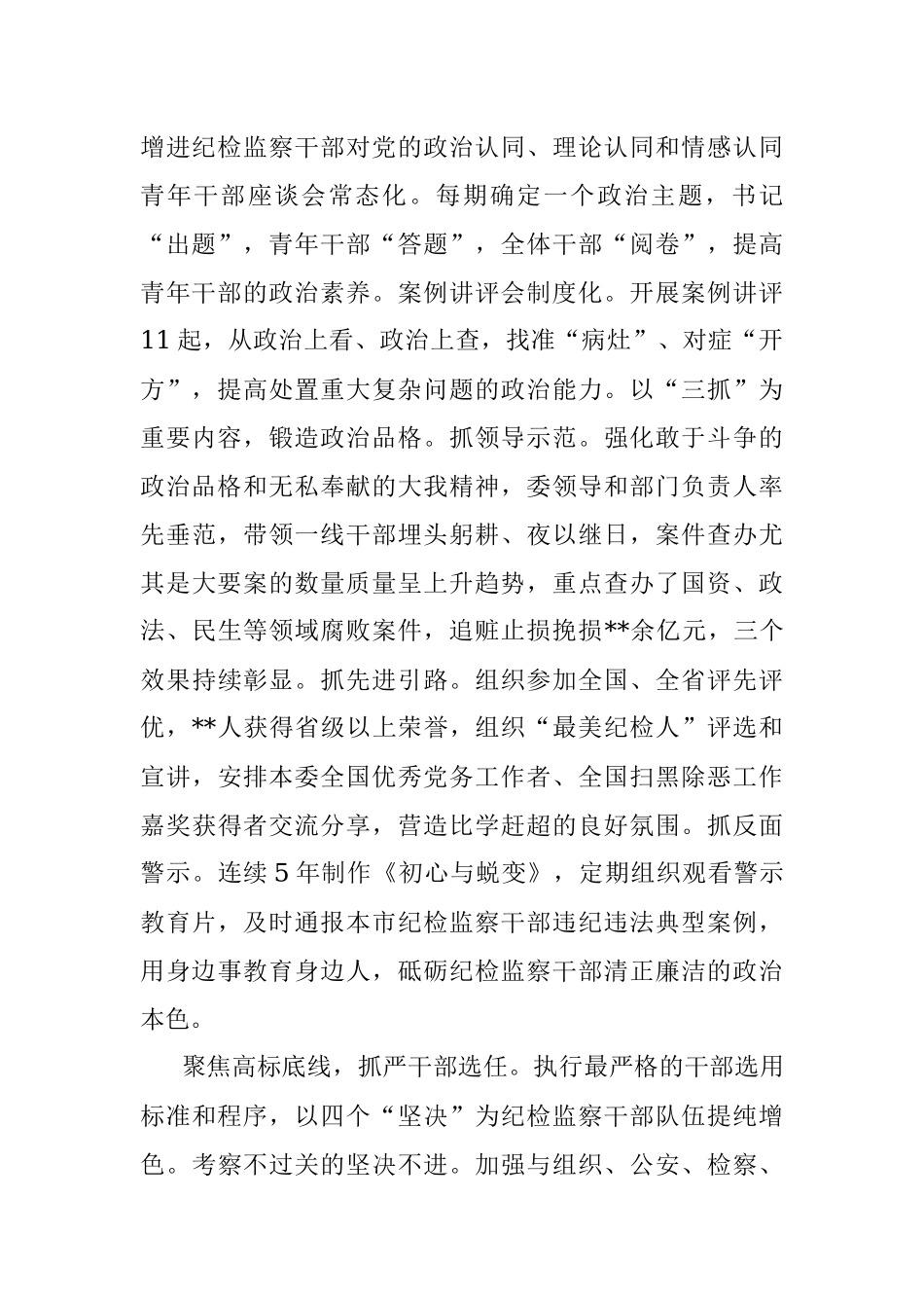 2023年市纪委监委关于纪检监察干部队伍建设经验总结材料.docx_第2页