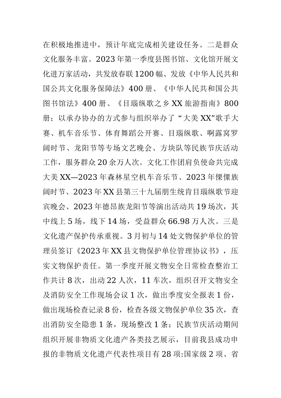 县文化和旅游局2023年第一季度工作总结.docx_第2页