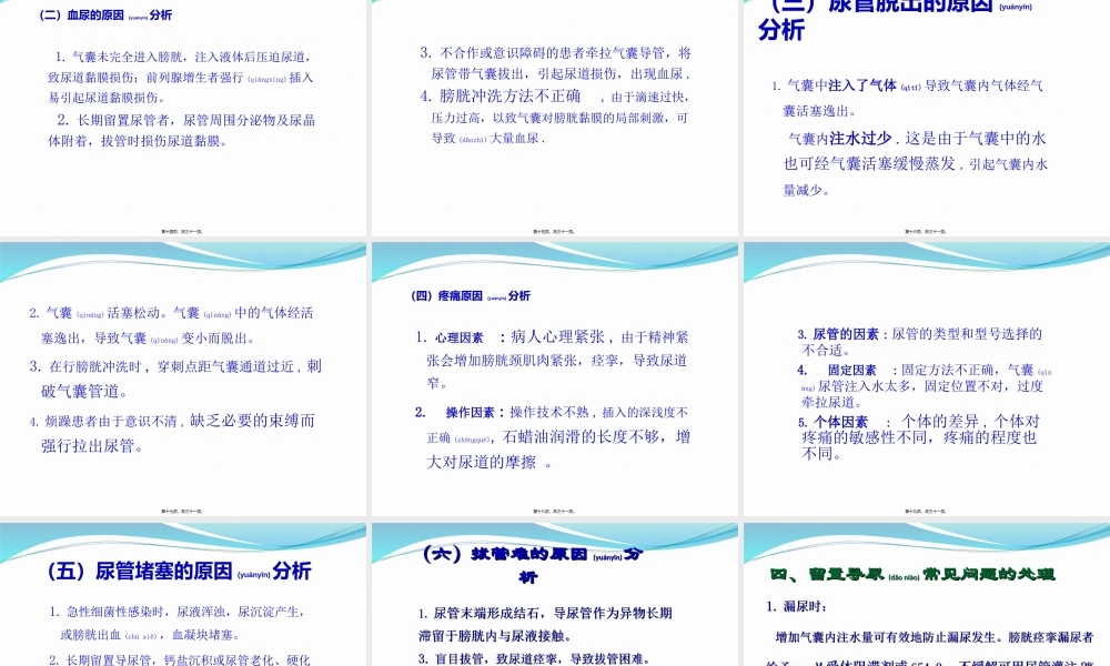 2022年医学专题—留置尿管常见问题及处理.ppt