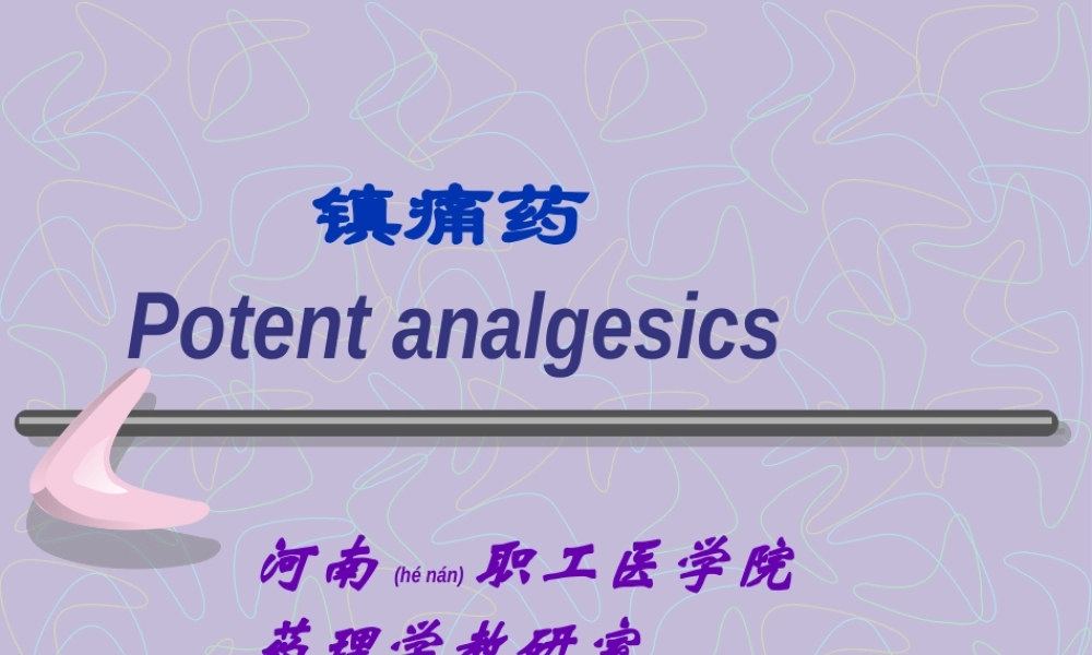 2022年医学专题—第16章镇痛药-毛理纳.ppt