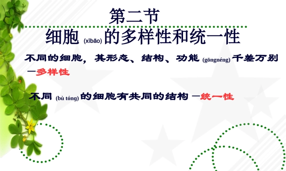 2022年医学专题—细胞的多样性和统一性市级公开课.ppt