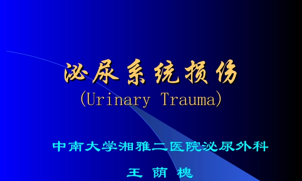 48泌尿科-泌尿系统损伤 (1).ppt