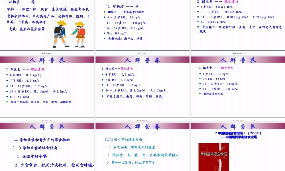 4、学龄儿童与青少年营养与膳食.pptx
