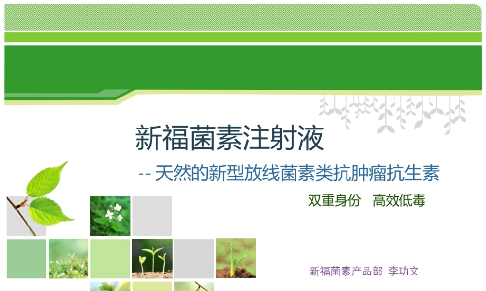 8-20新福菌素放化疗.ppt