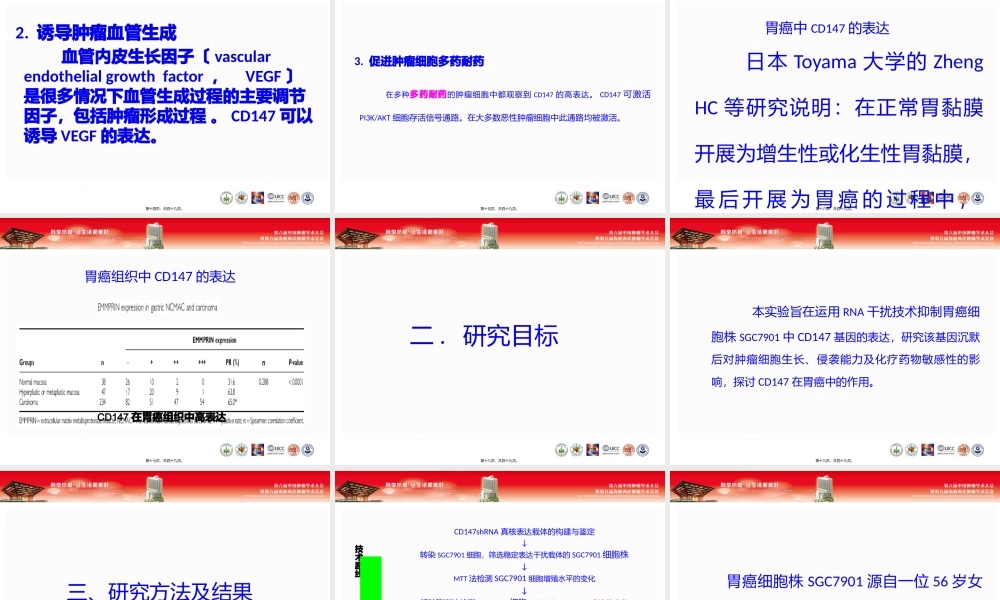 CD147在胃癌细胞SGC7901增殖.pptx