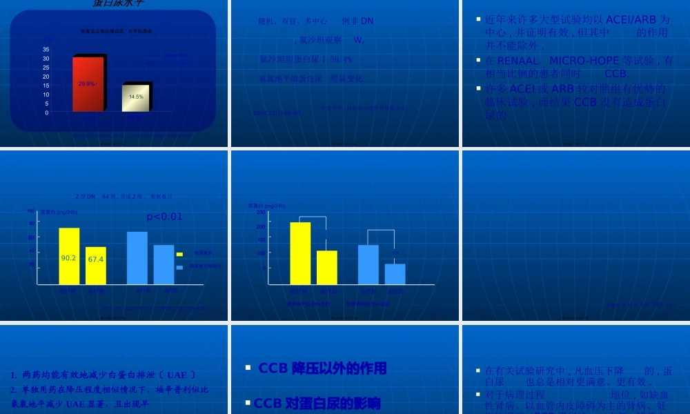 CCB与蛋白尿.pptx