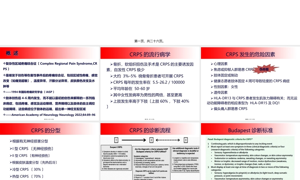 CRPS的诊治进展.ppt