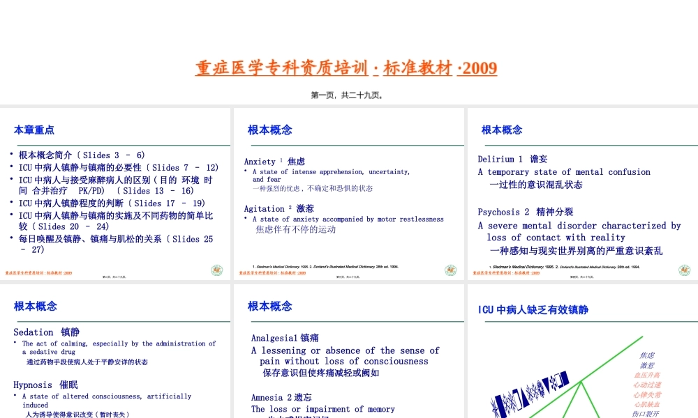 ICU中病人的镇静与镇痛(已看-有必要再看).pptx