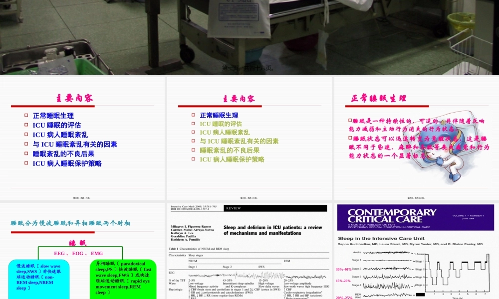 ICU病人睡眠紊乱.pptx