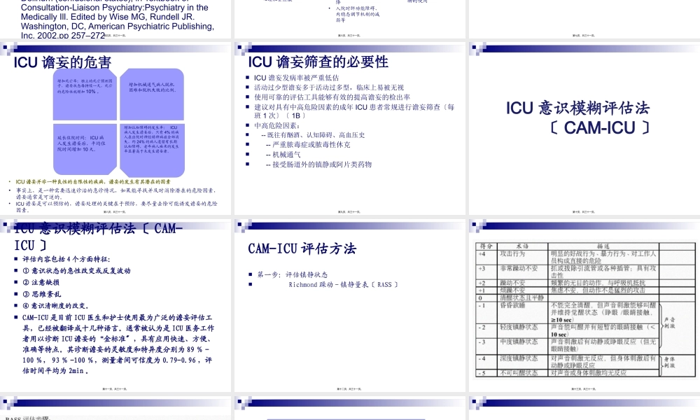 ICU谵妄诊治.pptx