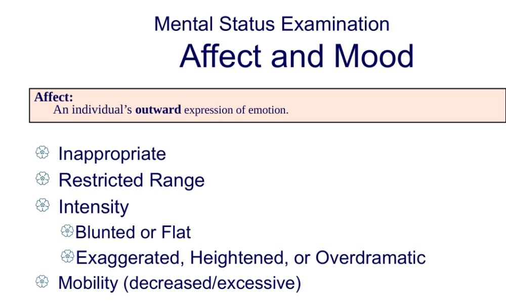 MentalStatusExaminationAffectandMood精神状态检查影响和心情.pptx