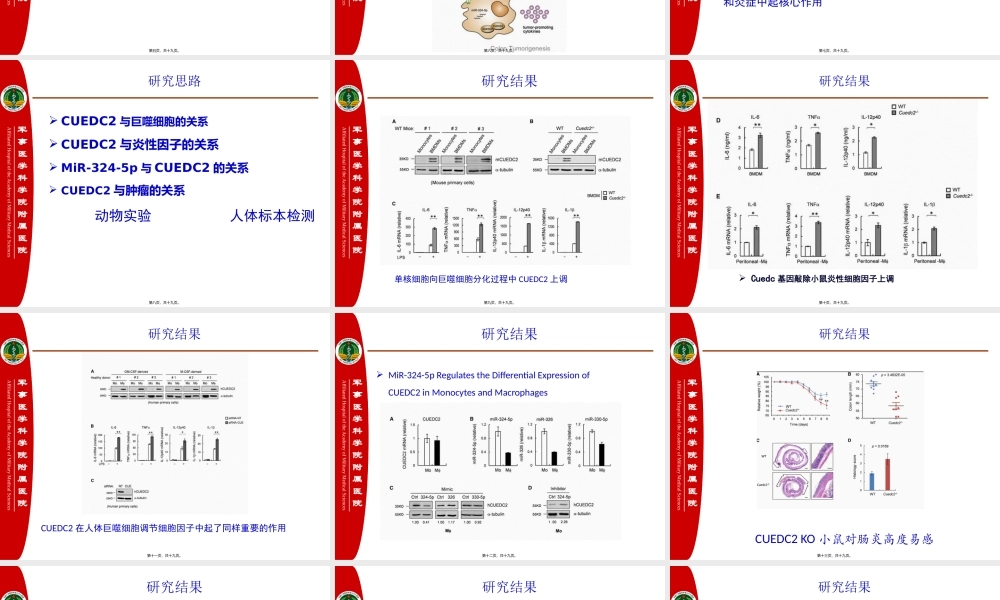 MiR-324-5p-CUEDC2轴功能失调导致巨噬细胞功能障碍和结肠癌.pptx