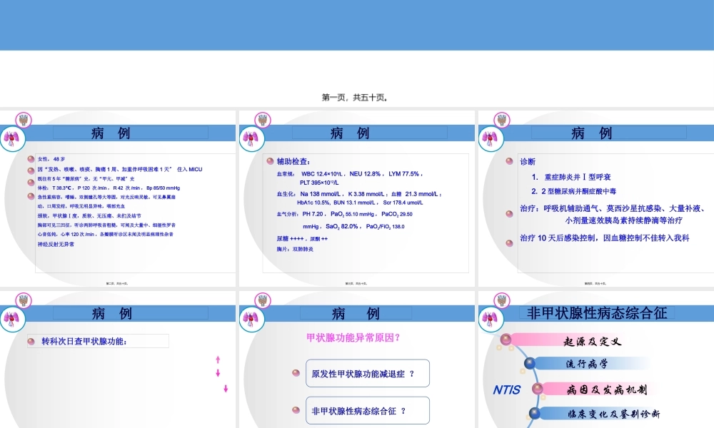 NTIS-甲状腺功能正常病态综合征.pptx