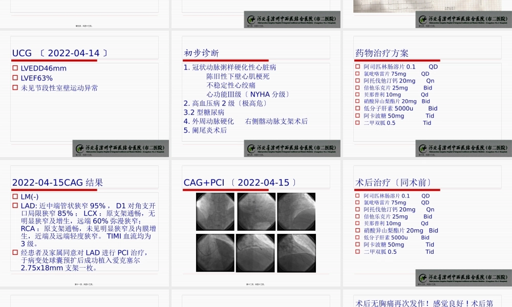 PCI术后合并肠系膜动脉破裂失血性休克一例.pptx