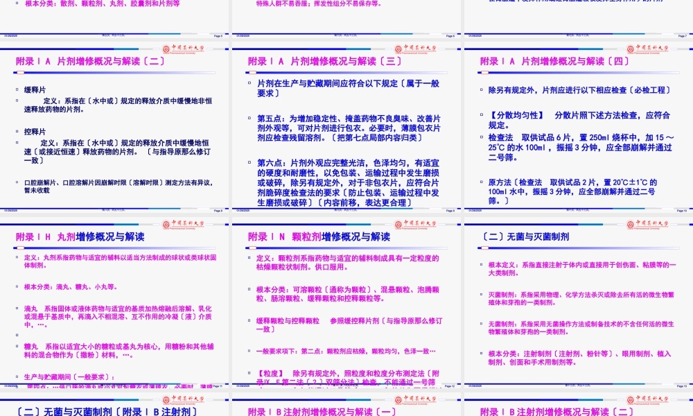 《中国药典》2010年版---制剂通则增修订概况与解读.pptx
