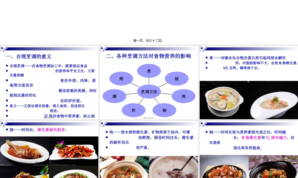 《烹饪营养学》第二十一讲--合理的烹调加工-2017版.pptx