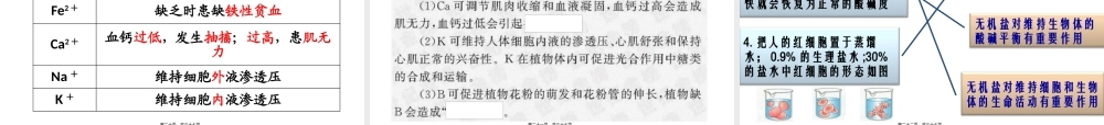 一轮复习第二章细胞的分子组成ppt.pptx