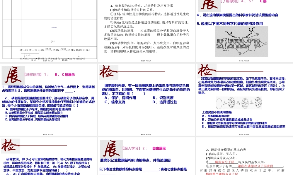 一轮复习：细胞膜流动镶嵌模型.pptx