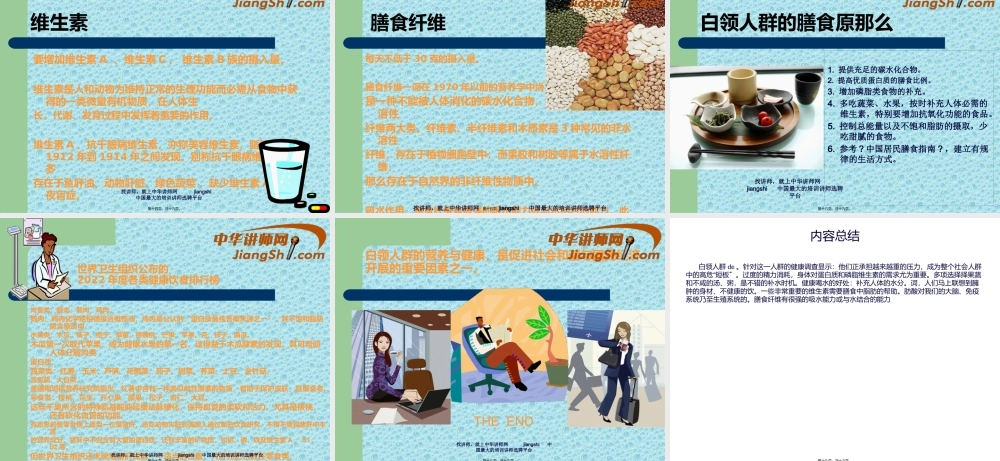 中华讲师网：白领人群的营养与健康.pptx