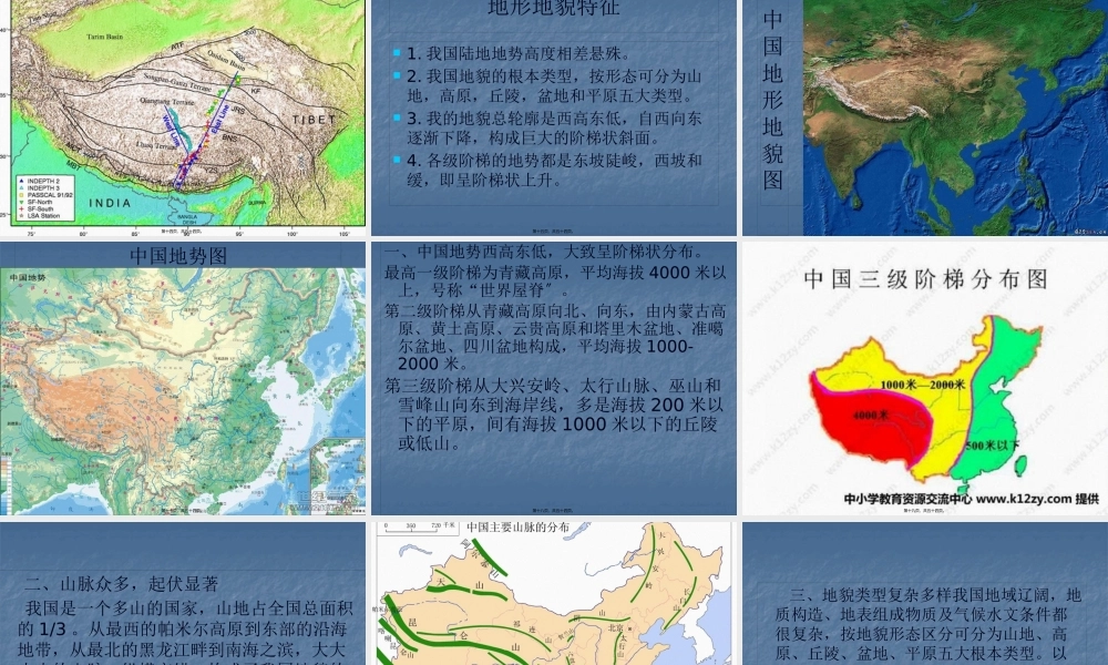 中国主要山脉分布图精讲.pptx