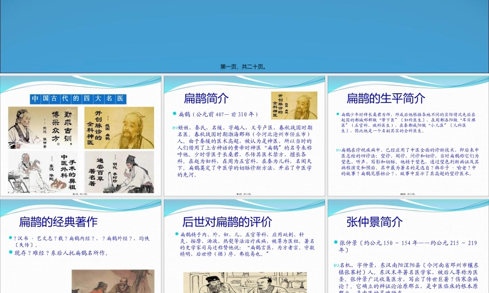 中国古代的四大名医概要.pptx