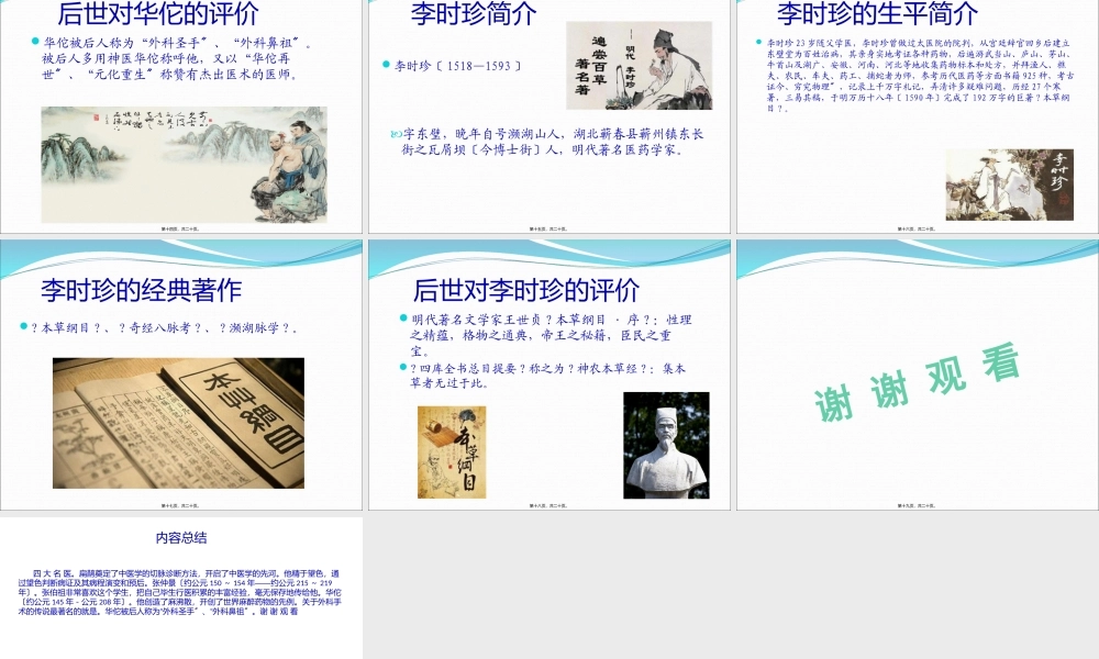 中国古代的四大名医概要.pptx