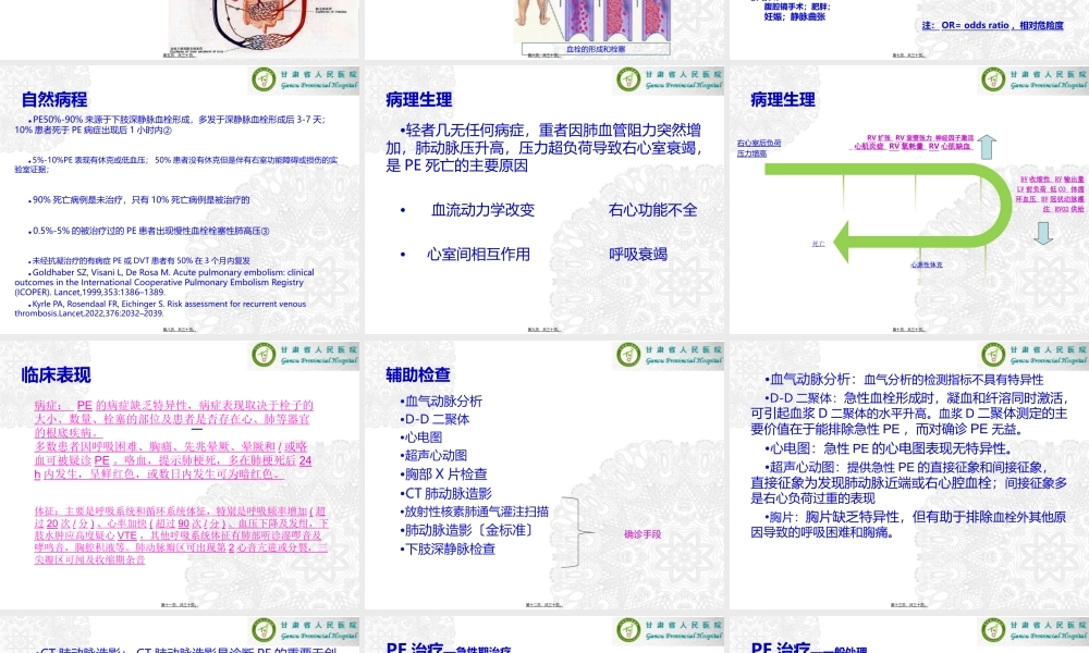 中国急性肺栓塞指南2015版.ppt