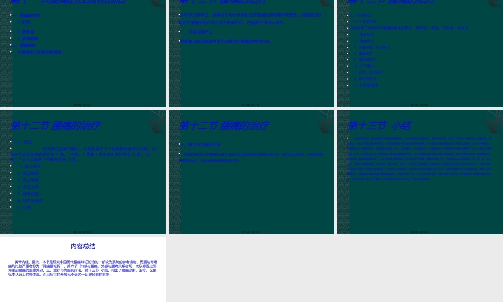 《黄帝内经》与腰痛基础理论.ppt