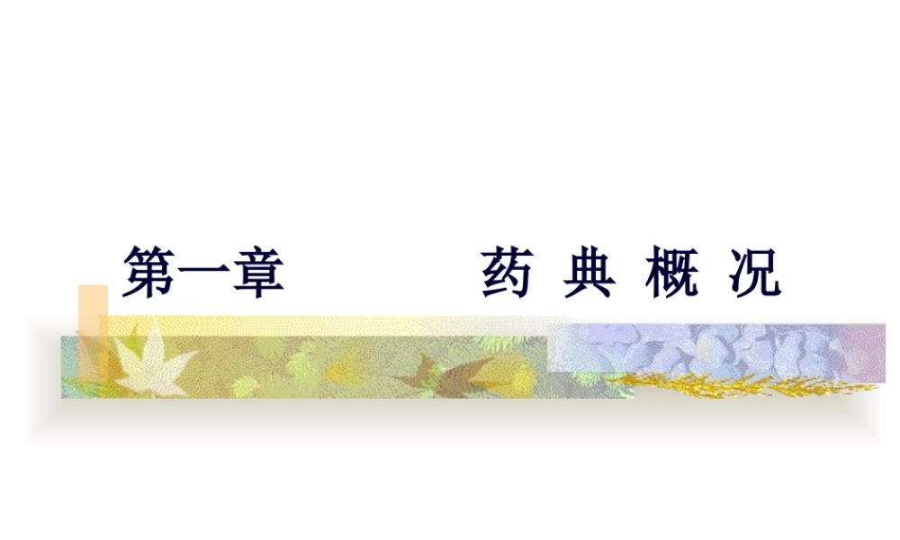 中国药典-第一章-药典概况.pptx