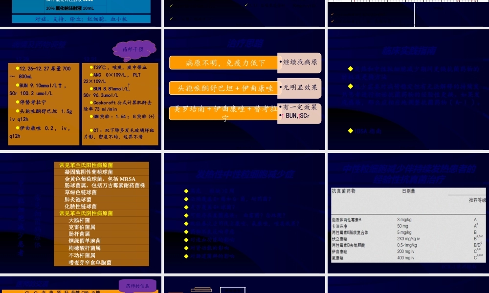 中性粒细胞减少症肺部感染药学服务案例分析.ppt