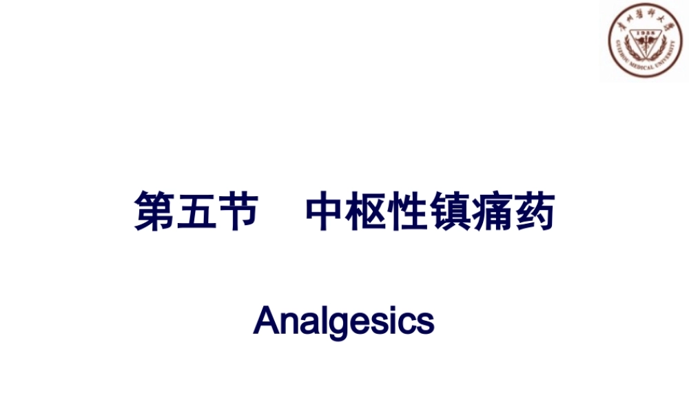 中枢性镇痛药解读.pptx