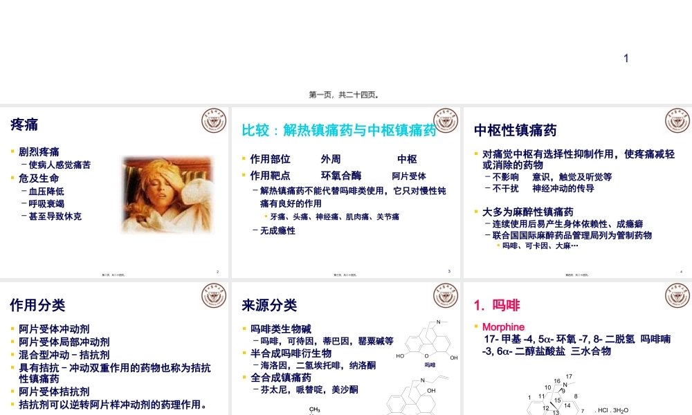 中枢性镇痛药解读.pptx