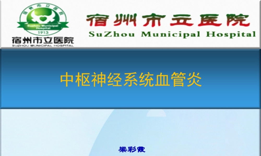 中枢神经系统血管炎梁彩霞.pptx