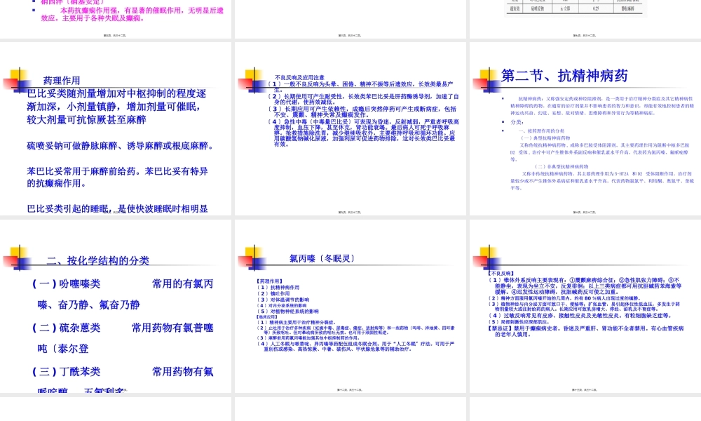 中枢神经系统药理汇总.pptx