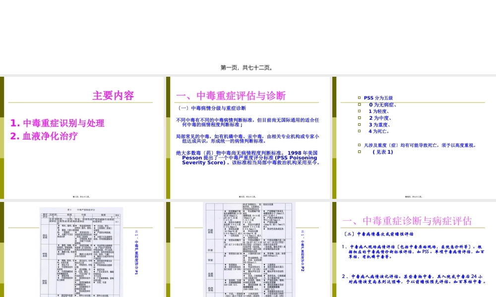 中毒重症处理与血液净化2014.6.06.精讲.pptx