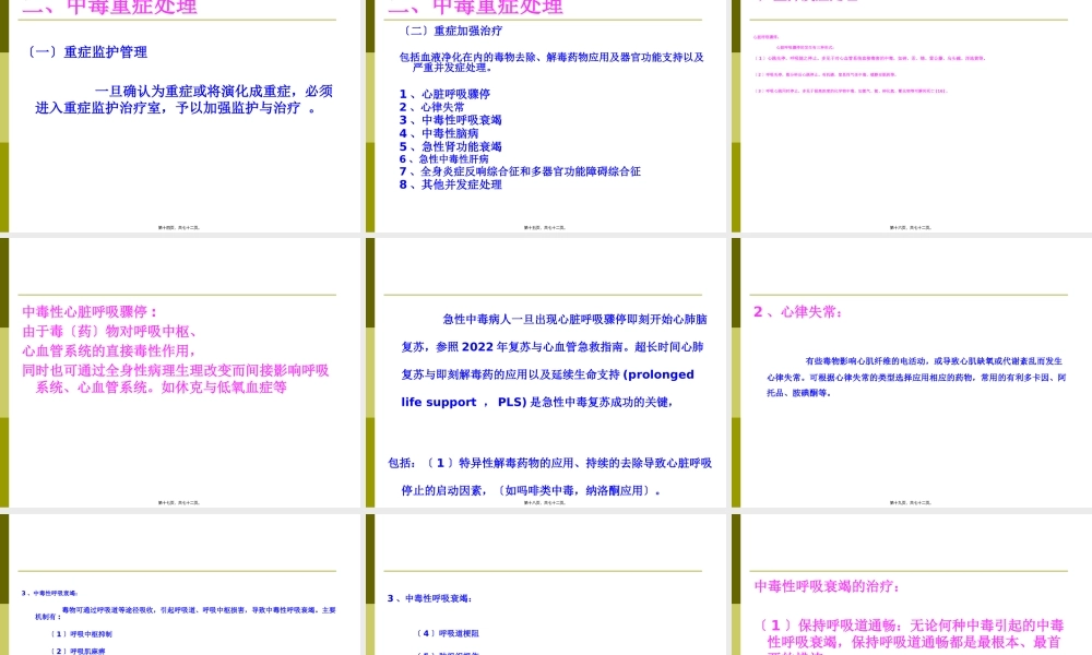 中毒重症处理与血液净化2014.6.06.精讲.pptx