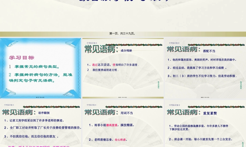 中考病句类型及辨析.pptx